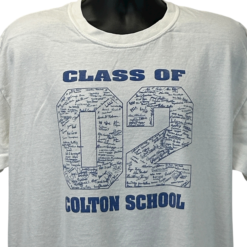 Vintage Y2Ks 2002 Colton High School T Shirt California HS White Mens XL X-Large